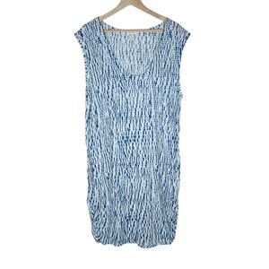Soft Joie Women Dress Large Blue White Tie Dye Sleeveless Scoop Neck Lightweight